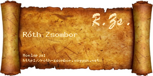 Róth Zsombor névjegykártya