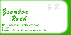 zsombor roth business card